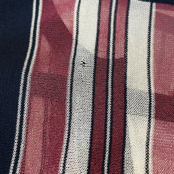 Chanel 06/C Burgundy Striped Buttoned-Henley Tunic - Picture 7 of 15